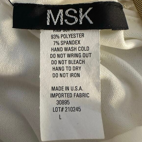 NWT MSK White and Gold Metallic Knee Length Halter Dress Size L - Picture 5 of 8